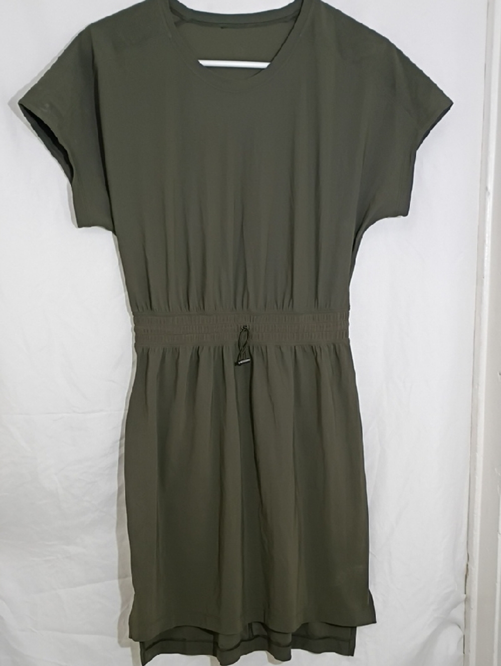 lululemon athletica Olive Green Drawstring-Waist Midi Dress